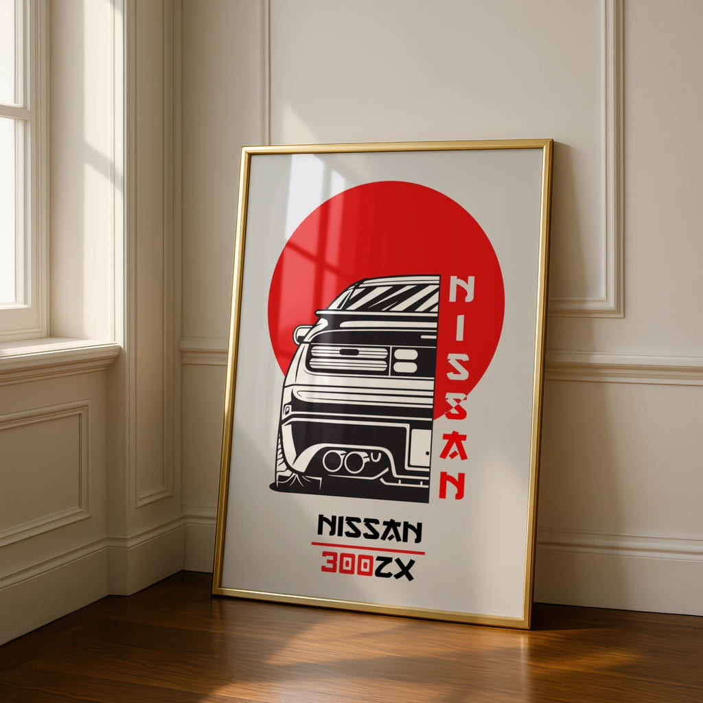 Nissan 300ZX Wall Art, Classic Car Poster, Minimalist Automotive Decor, Retro Style Print