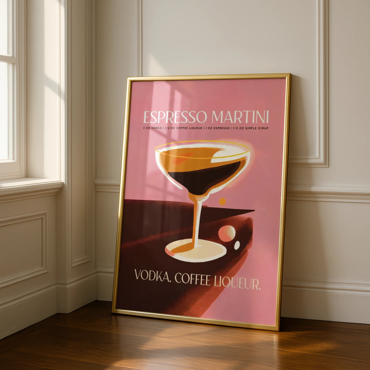 Espresso Martini Art Print, Cocktail Poster, Vintage Wall Decor, Coffee Art, Stylish Kitchen Decor