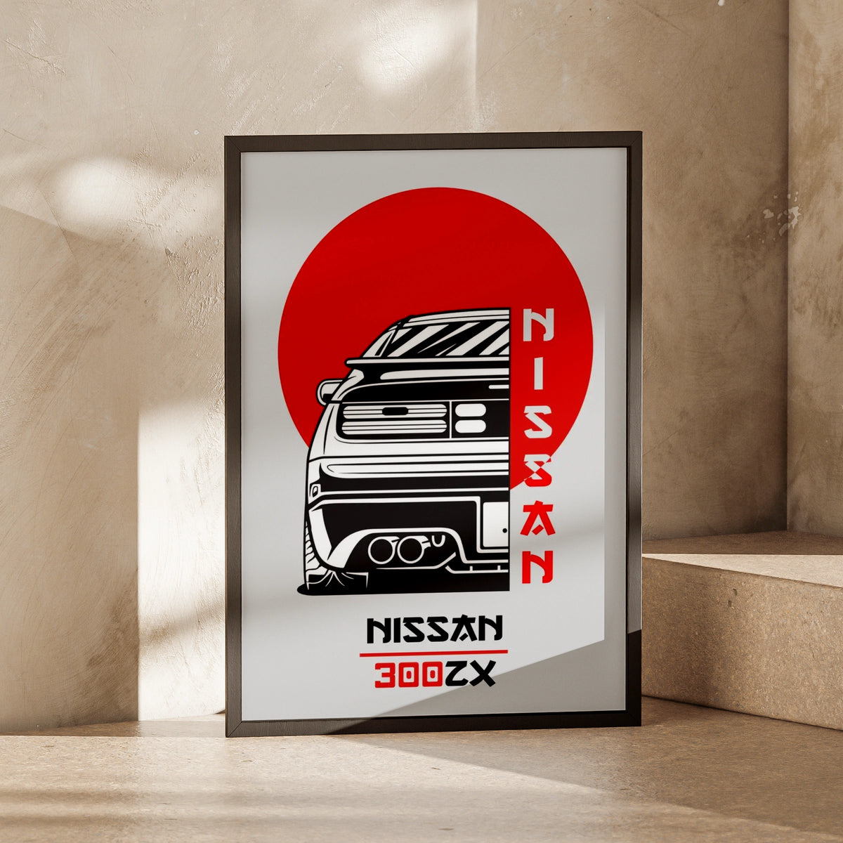 Nissan 300ZX Wall Art, Classic Car Poster, Minimalist Automotive Decor, Retro Style Print