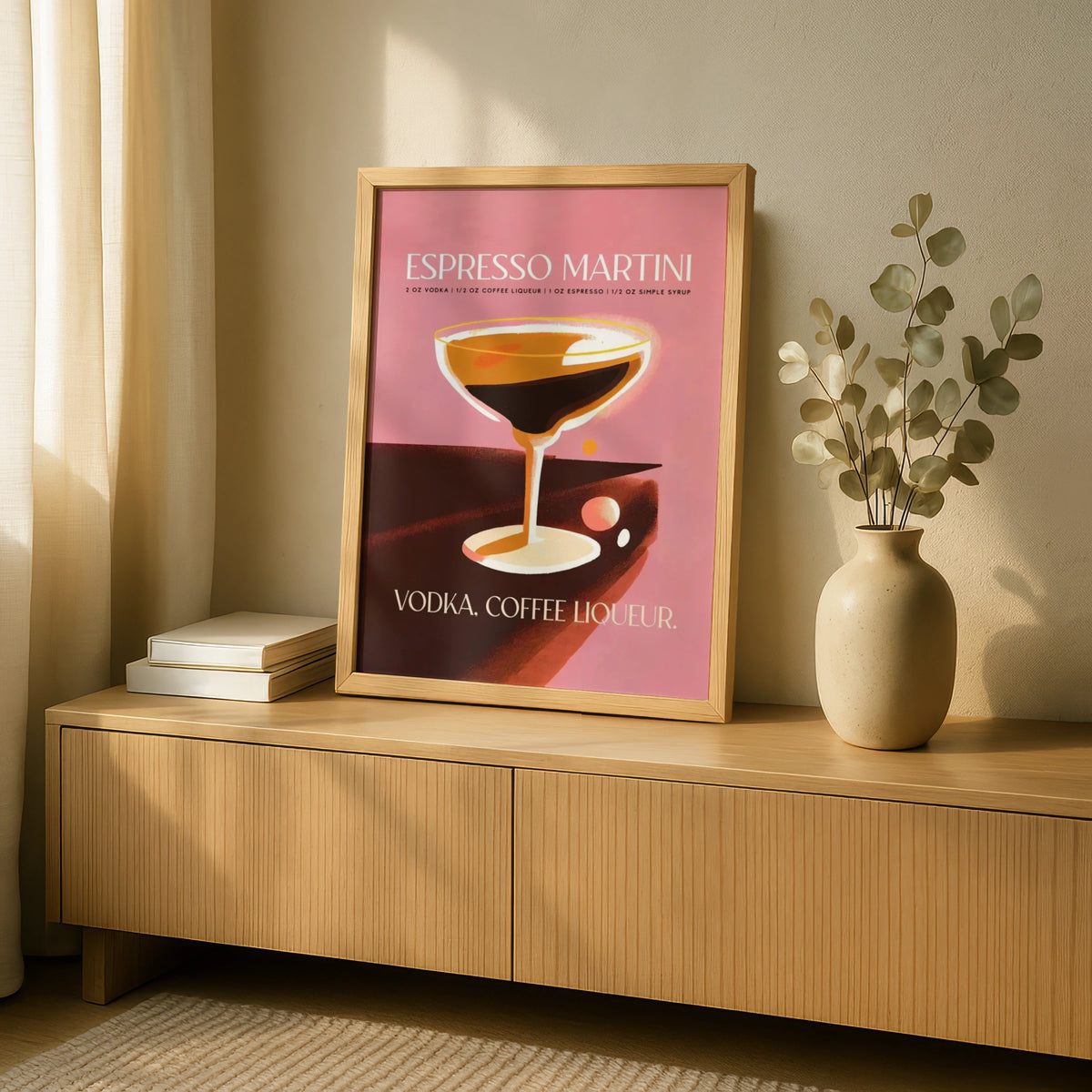 Espresso Martini Art Print, Cocktail Poster, Vintage Wall Decor, Coffee Art, Stylish Kitchen Decor