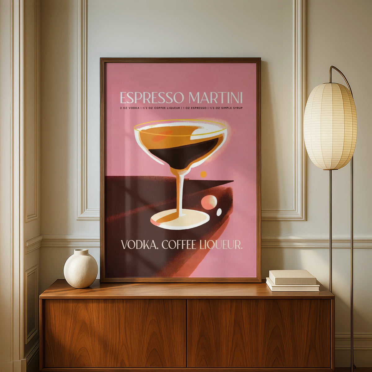Espresso Martini Art Print, Cocktail Poster, Vintage Wall Decor, Coffee Art, Stylish Kitchen Decor