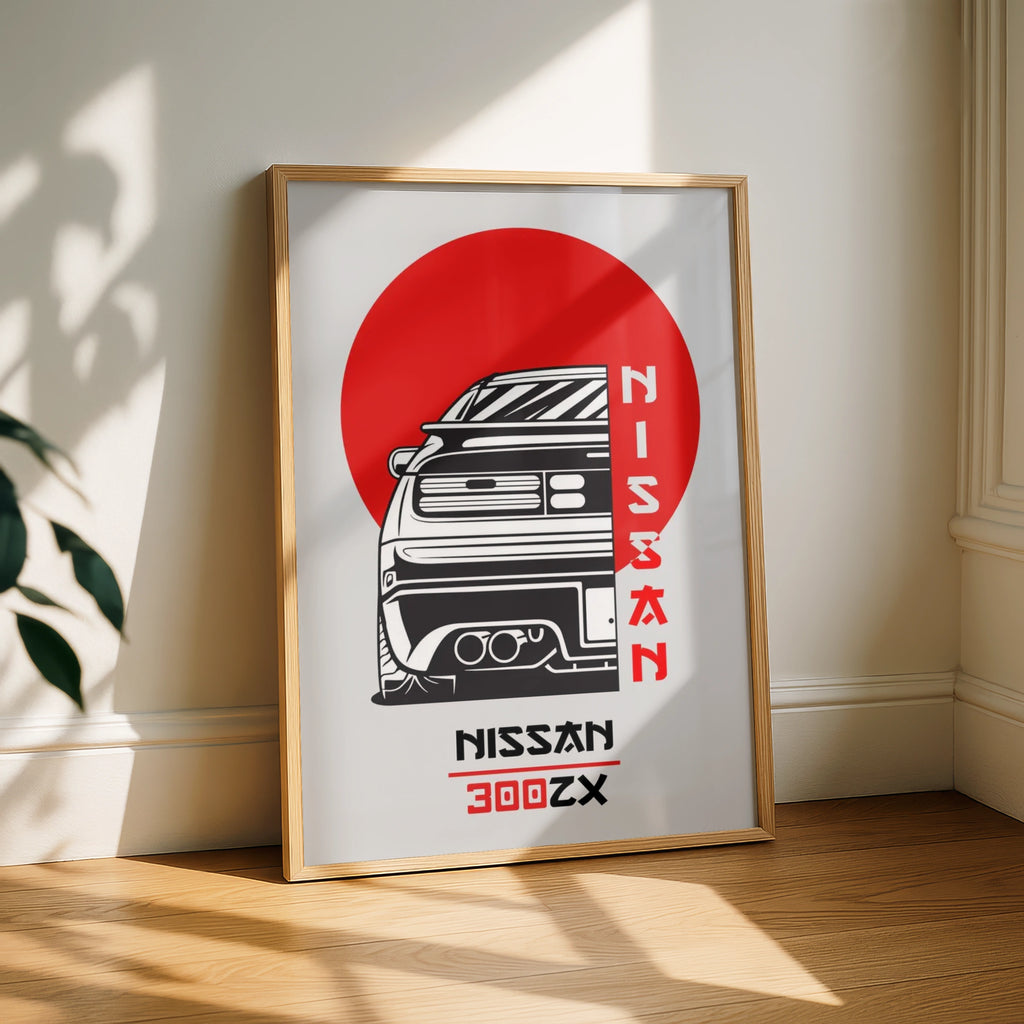 Nissan 300ZX Wall Art, Classic Car Poster, Minimalist Automotive Decor, Retro Style Print