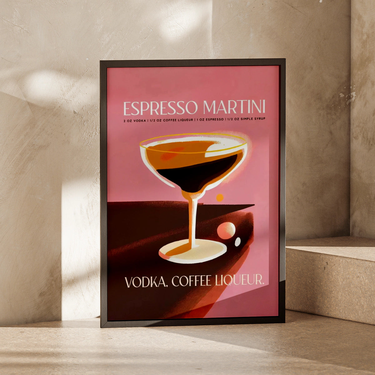 Espresso Martini Art Print, Cocktail Poster, Vintage Wall Decor, Coffee Art, Stylish Kitchen Decor