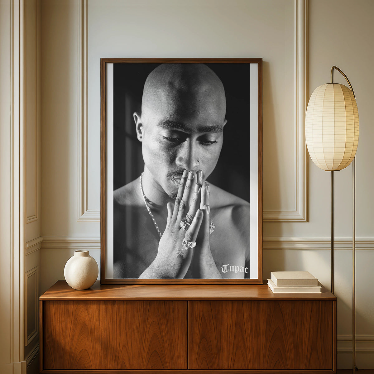 Tupac Shakur Prayer, Iconic Black and White Wall Art, Classic Hip Hop Poster, Music Legend Decor