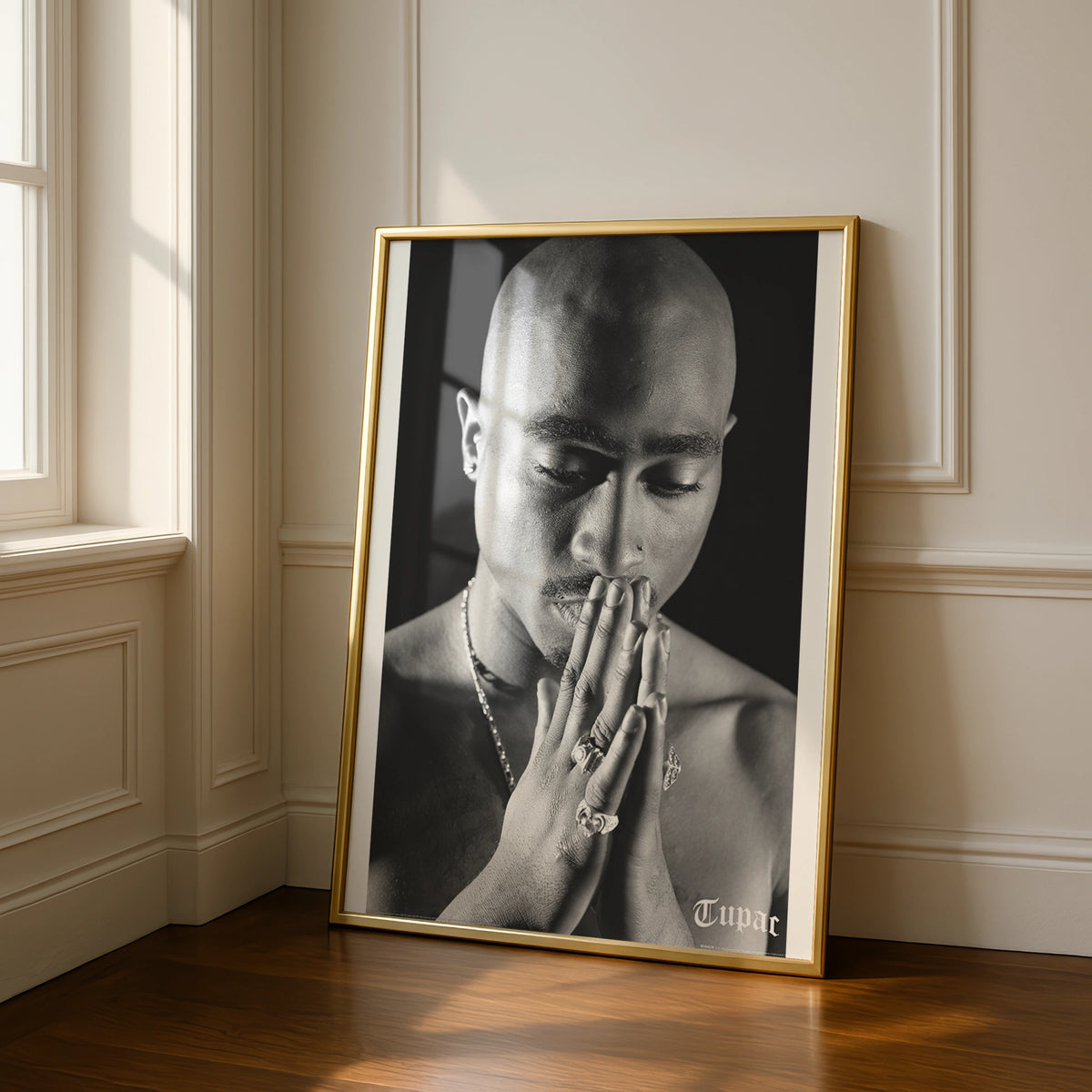 Tupac Shakur Prayer, Iconic Black and White Wall Art, Classic Hip Hop Poster, Music Legend Decor