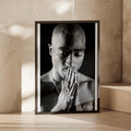 Tupac Shakur Prayer, Iconic Black and White Wall Art, Classic Hip Hop Poster, Music Legend Decor