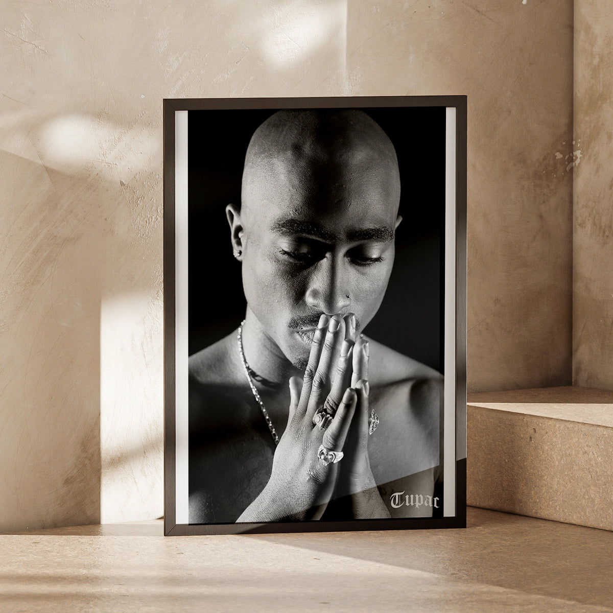 Tupac Shakur Prayer, Iconic Black and White Wall Art, Classic Hip Hop Poster, Music Legend Decor