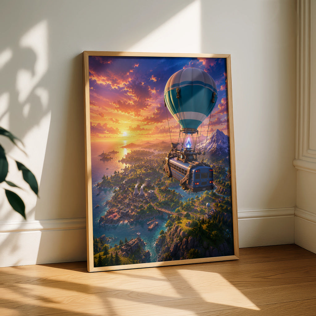 Llama Sunset Wall Art, Colourful Llama Poster, Mountain Landscape Print, Vibrant Decor for Kids Room