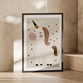Unicorn Nursery Print, Boho Kids Wall Art, Neutral Beige Girls Room Poster