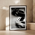 Porsche 911 Black White Poster, Classic Car Wall Art, Vintage Sports Car Print