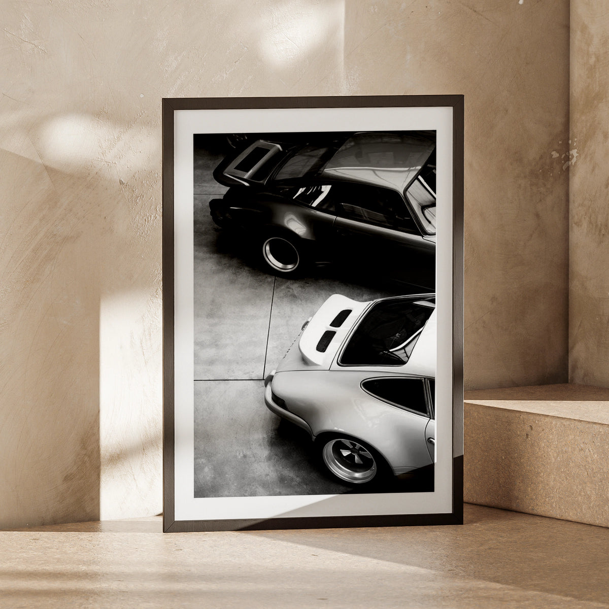 Porsche 911 Black White Poster, Classic Car Wall Art, Vintage Sports Car Print