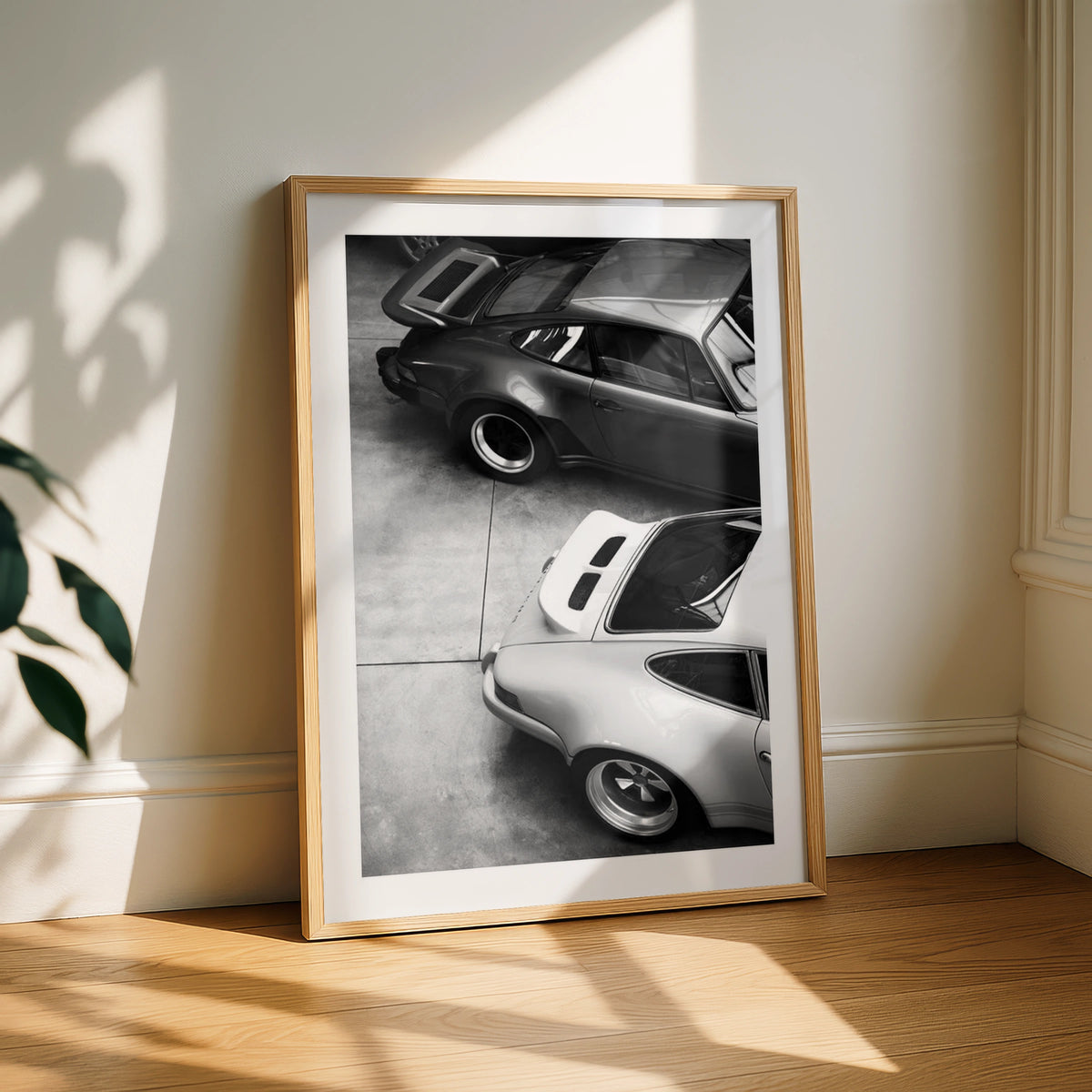 Porsche 911 Black White Poster, Classic Car Wall Art, Vintage Sports Car Print