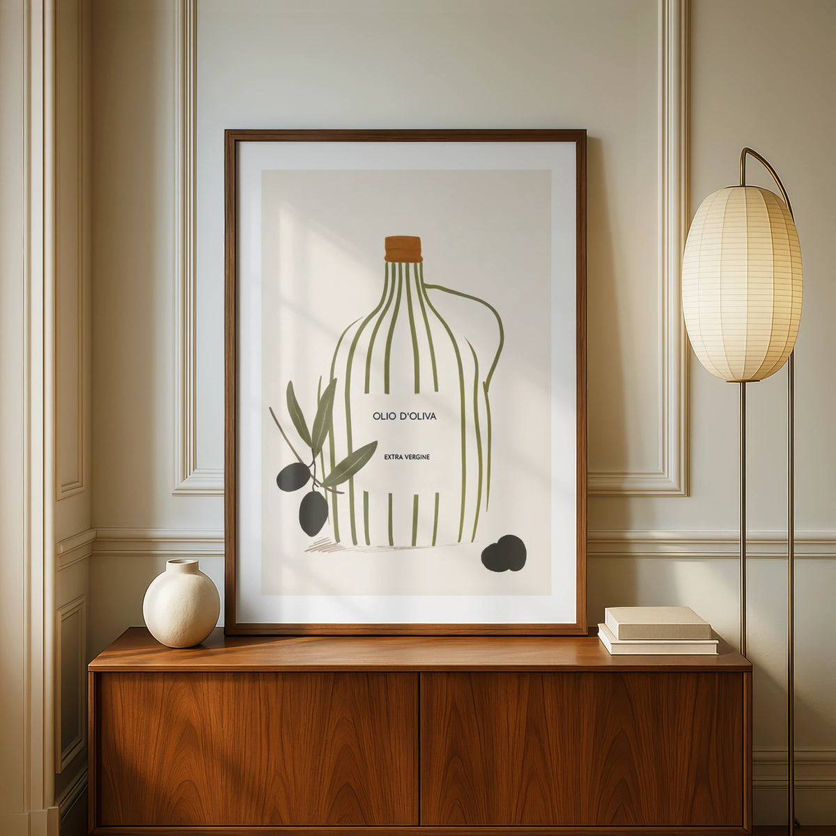 Olive Oil Poster, Italian Kitchen Wall Art, Olio d'Oliva Print, Minimalist Food Decor