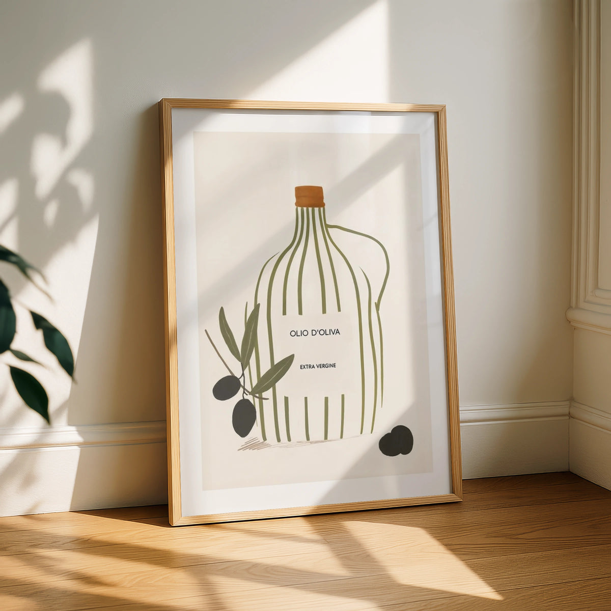 Olive Oil Poster, Italian Kitchen Wall Art, Olio d'Oliva Print, Minimalist Food Decor