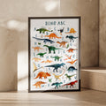 Dinosaur ABC Alphabet Poster, Kids Dino Wall Art Print, Nursery Bedroom Decor