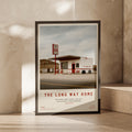 Vintage Desert Gas Station Poster, Route 068 Retro Road Trip Wall Art Print