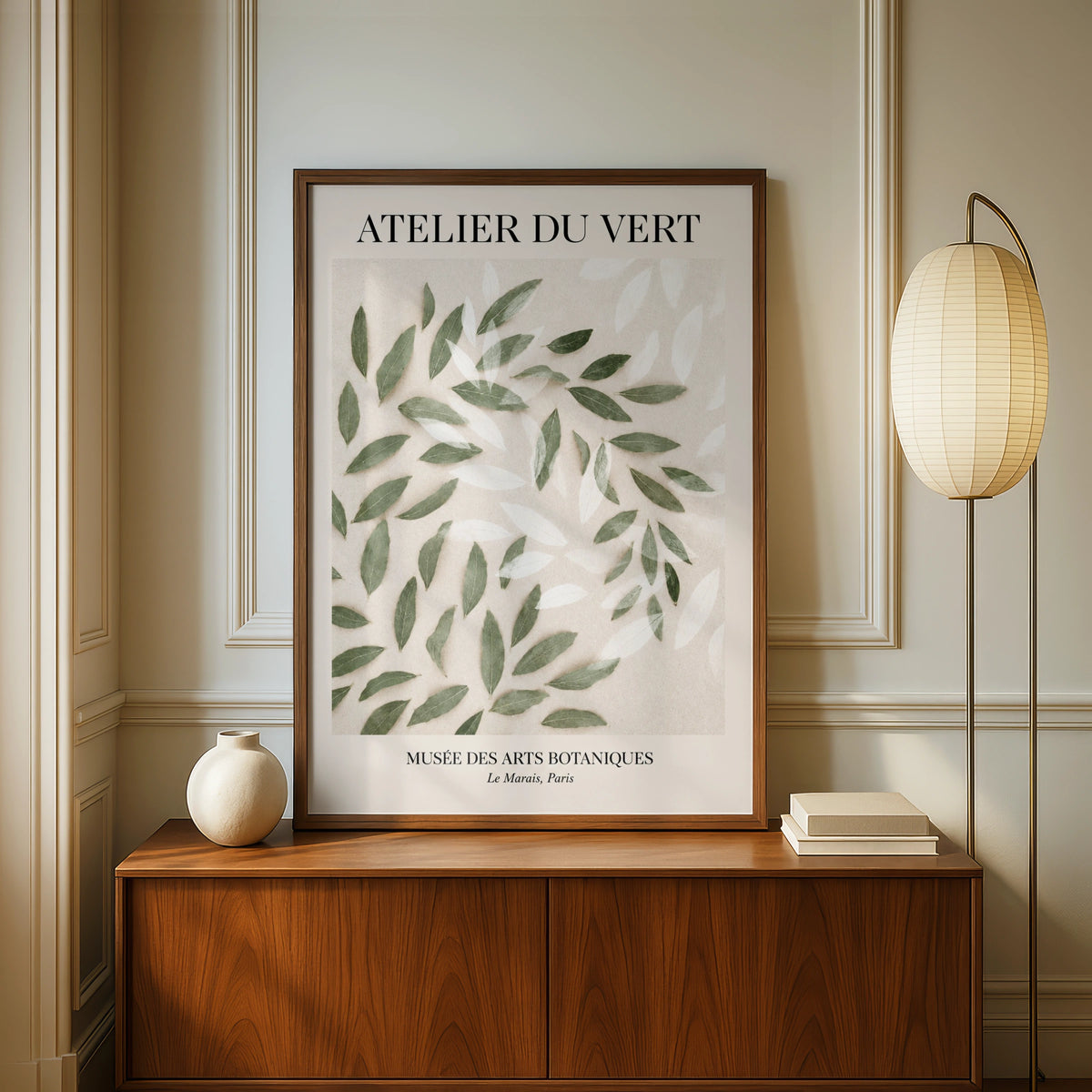 Atelier Du Vert Botanical Leaf Poster, Green Leaves Wall Art, Paris Museum Print