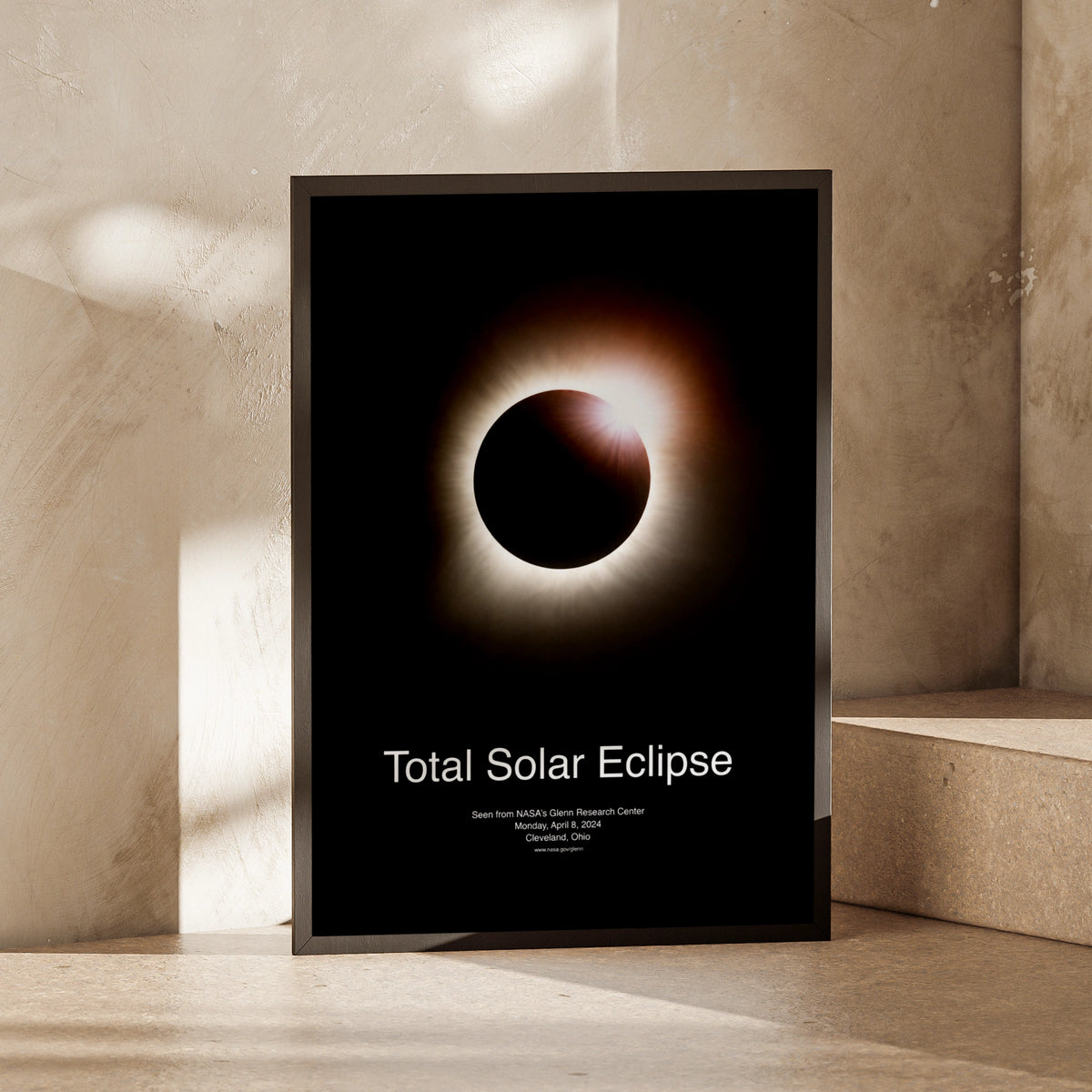 Total Solar Eclipse Poster, April 2024 NASA Photo, Space Wall Art, Black Corona Print