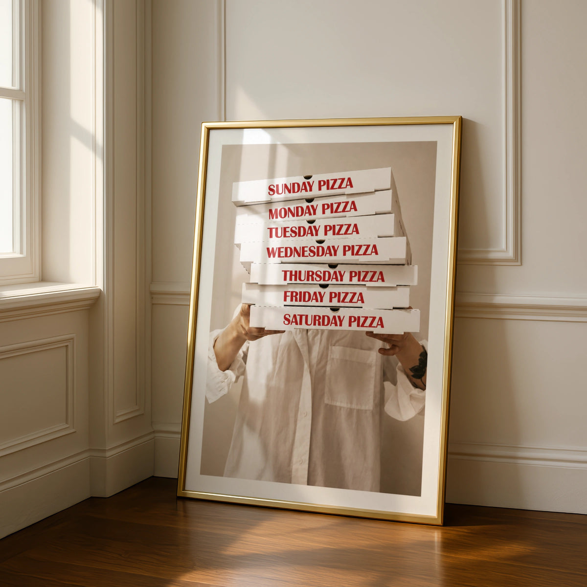 Pizza Every Day Poster, Funny Food Wall Art, Kitchen Print, Pizza Lover Gift