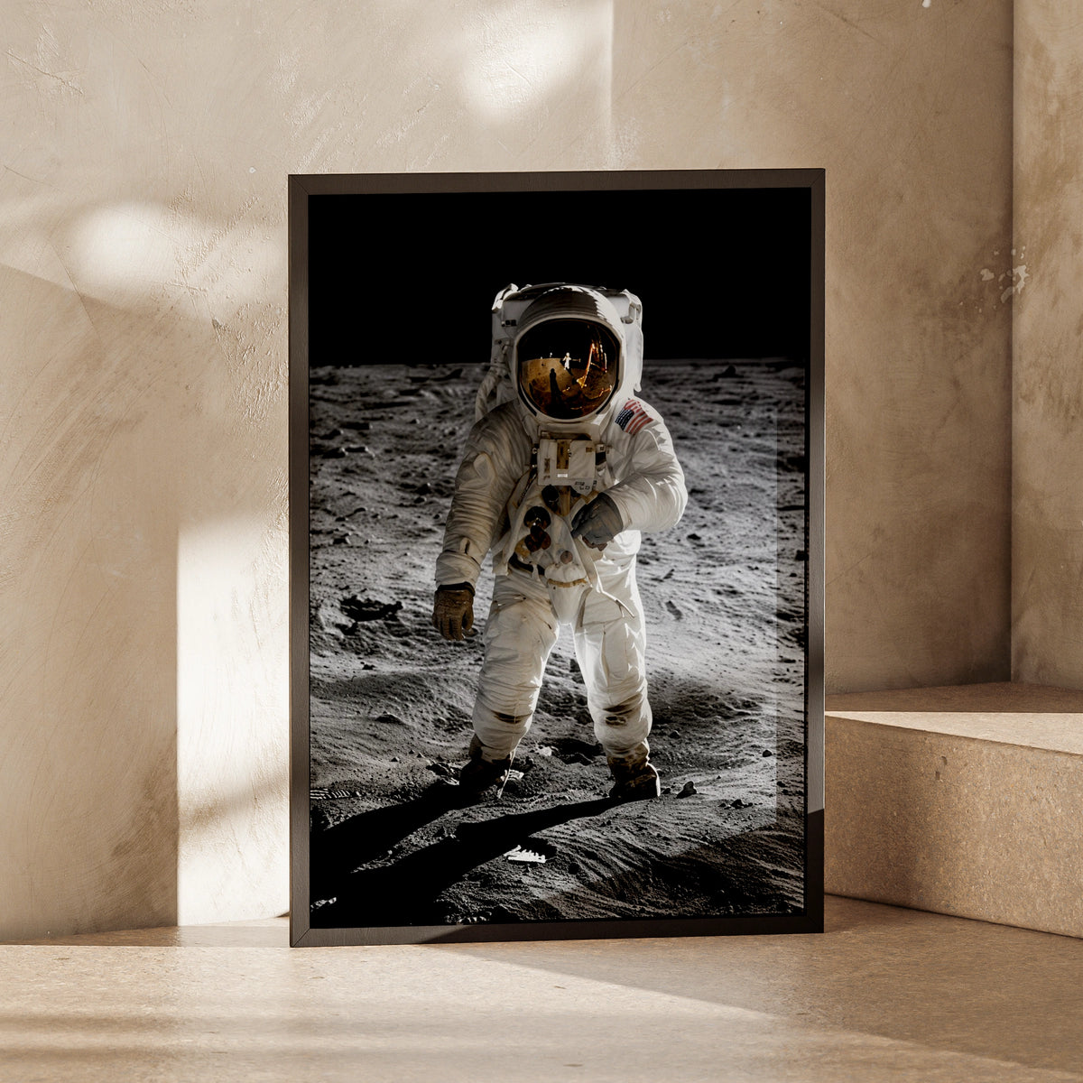 Astronaut Moon Landing Poster, Space Explorer Wall Art, NASA Lunar Print