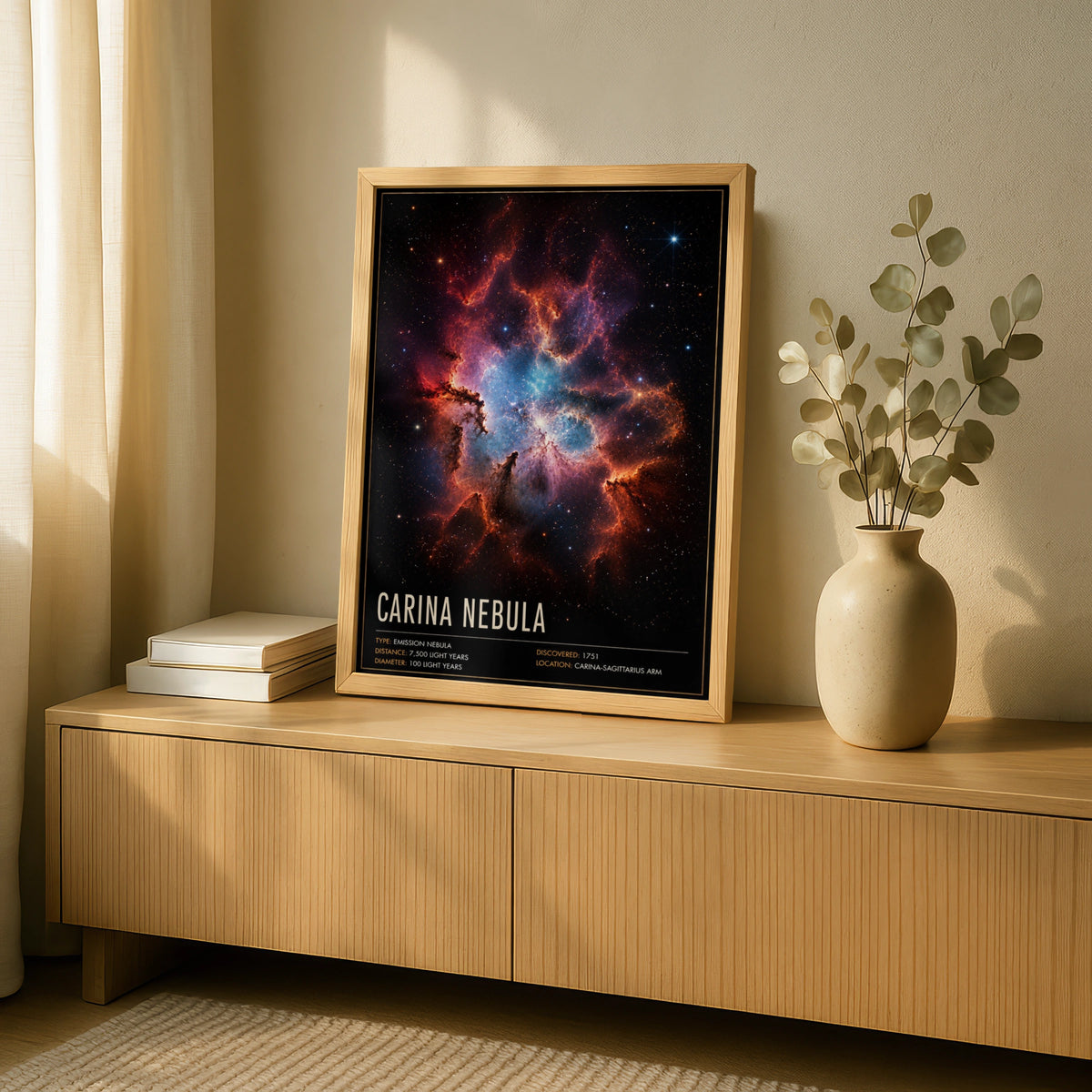 Carina Nebula Poster, Space Galaxy Wall Art, Astronomy Print, Cosmic Science Decor