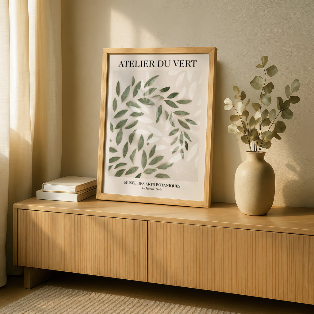 Atelier Du Vert Botanical Leaf Poster, Green Leaves Wall Art, Paris Museum Print