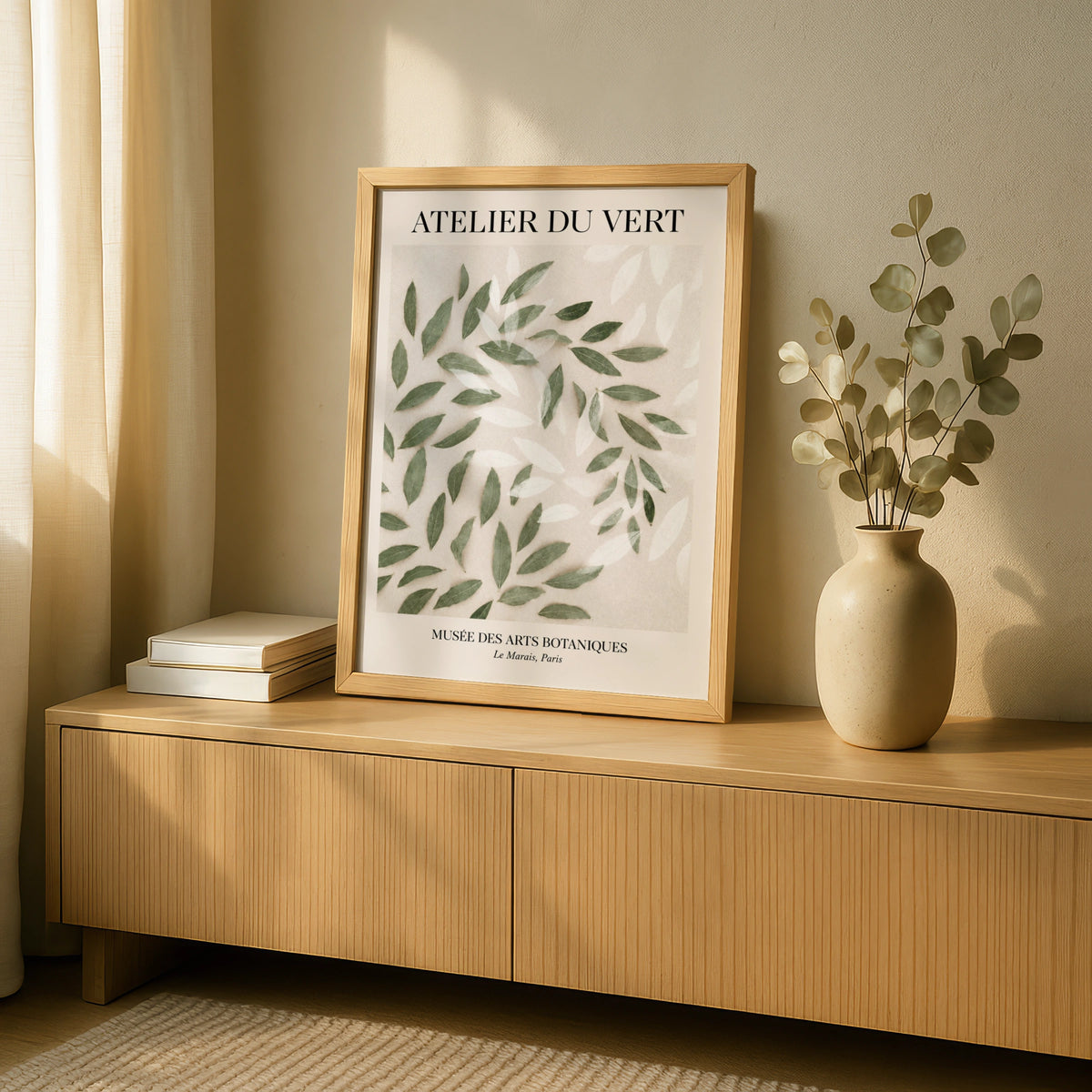 Atelier Du Vert Botanical Leaf Poster, Green Leaves Wall Art, Paris Museum Print