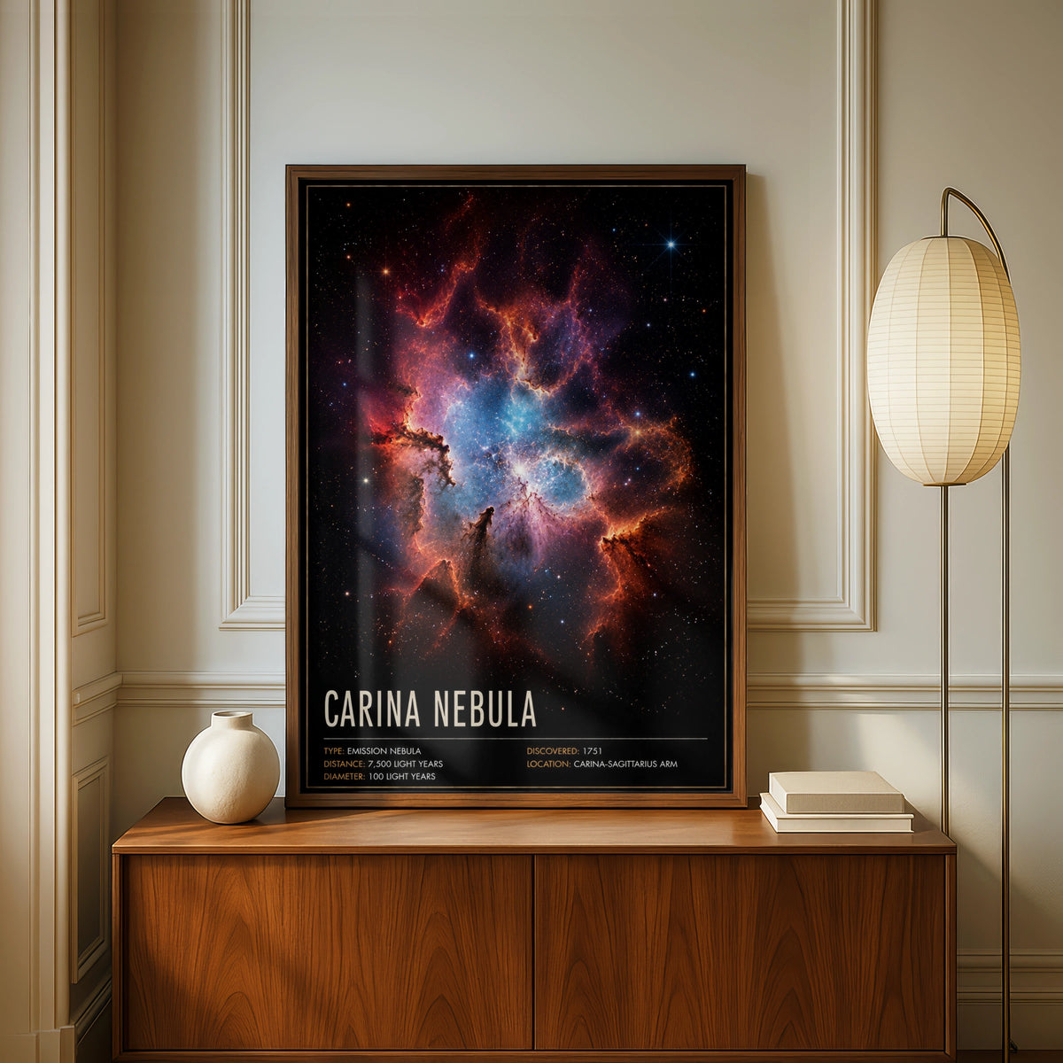 Carina Nebula Poster, Space Galaxy Wall Art, Astronomy Print, Cosmic Science Decor