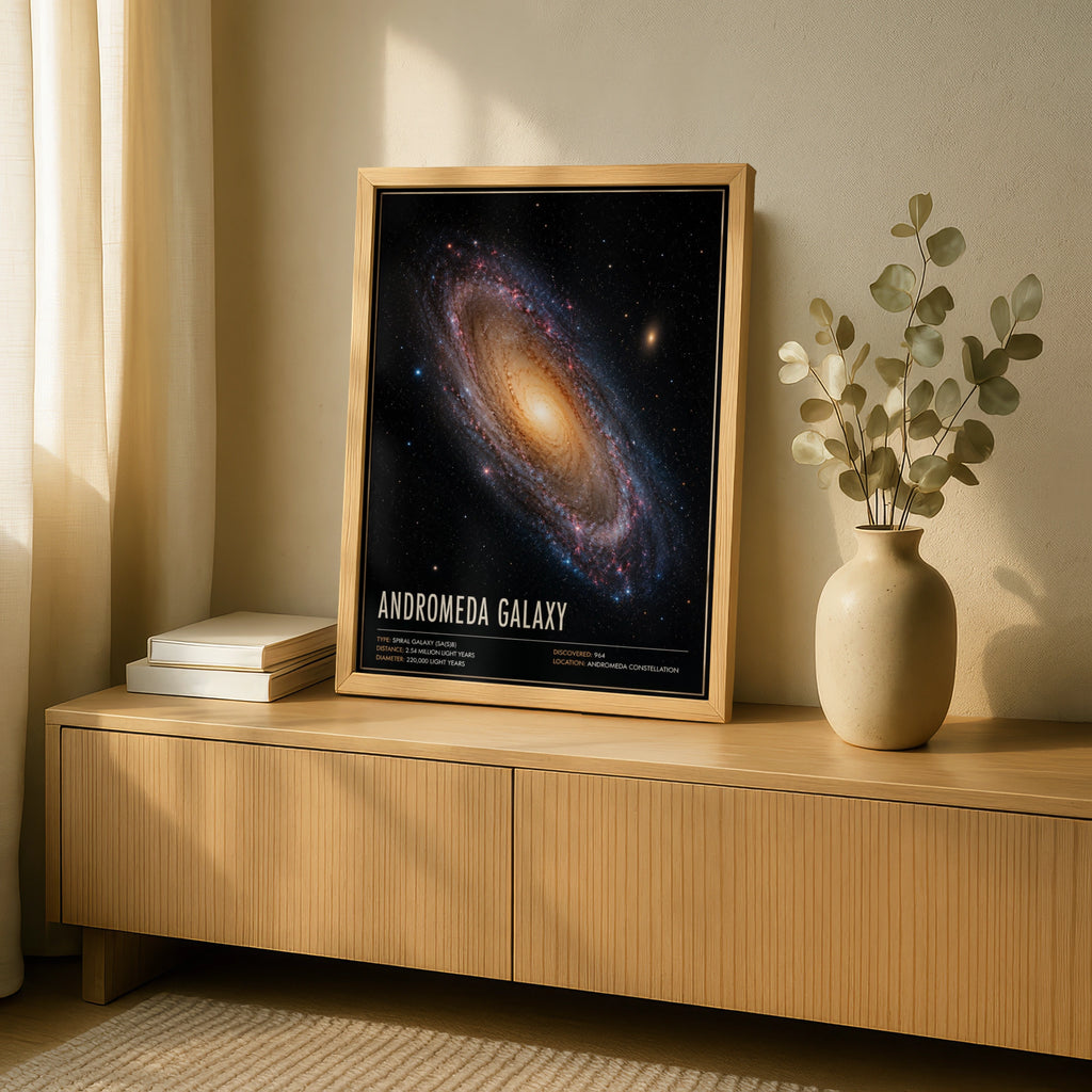 Andromeda Galaxy Poster, Space Wall Art, Spiral Galaxy Print, Astronomy Decor