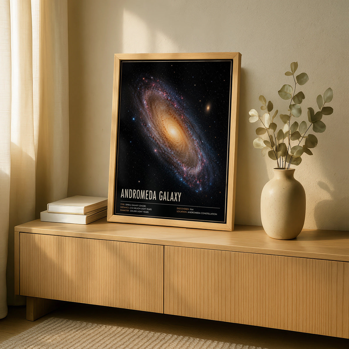 Andromeda Galaxy Poster, Space Wall Art, Spiral Galaxy Print, Astronomy Decor