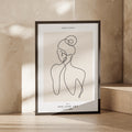 One Line Art Woman Poster, Minimalist Female Figure Print, Beige Wall Art