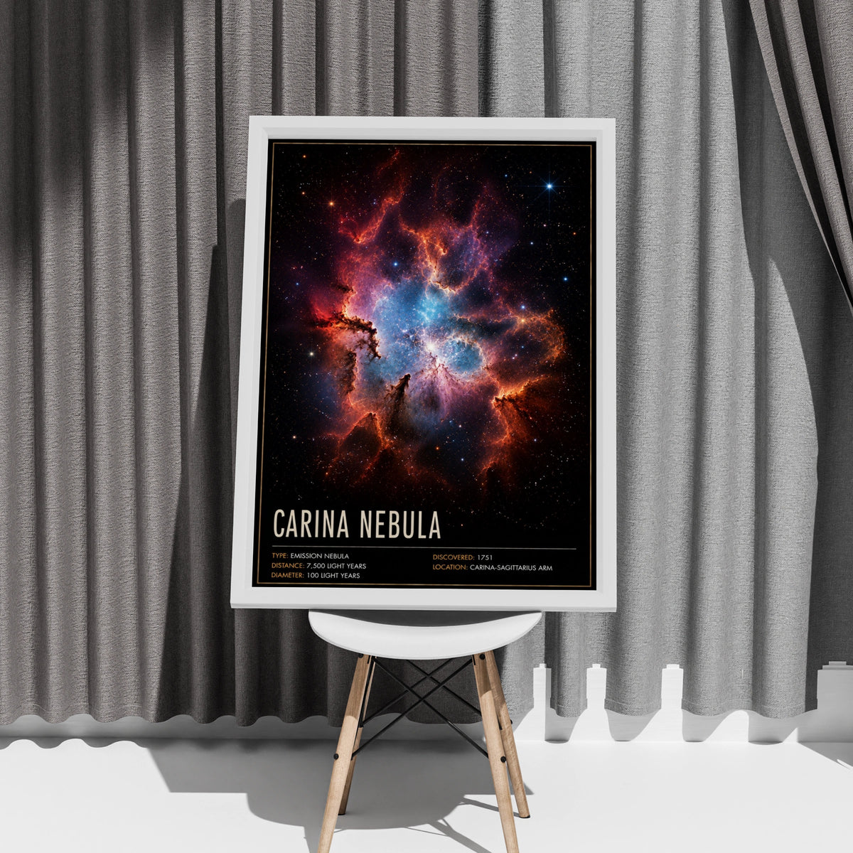 Carina Nebula Poster, Space Galaxy Wall Art, Astronomy Print, Cosmic Science Decor