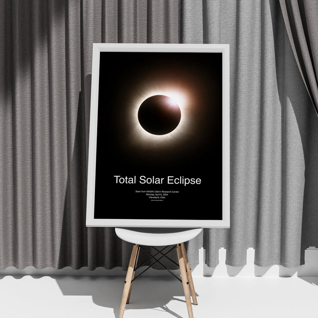Total Solar Eclipse Poster, April 2024 NASA Photo, Space Wall Art, Black Corona Print
