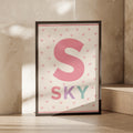 Personalized Name Print, Letter  Poster, Girls Nursery Wall Art, Pink Heart Personalised Baby Gift
