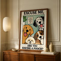 Funny Dog Lover Wall Art, Life Is Better With Dogs Poster, Cute Cartoon Dog Print