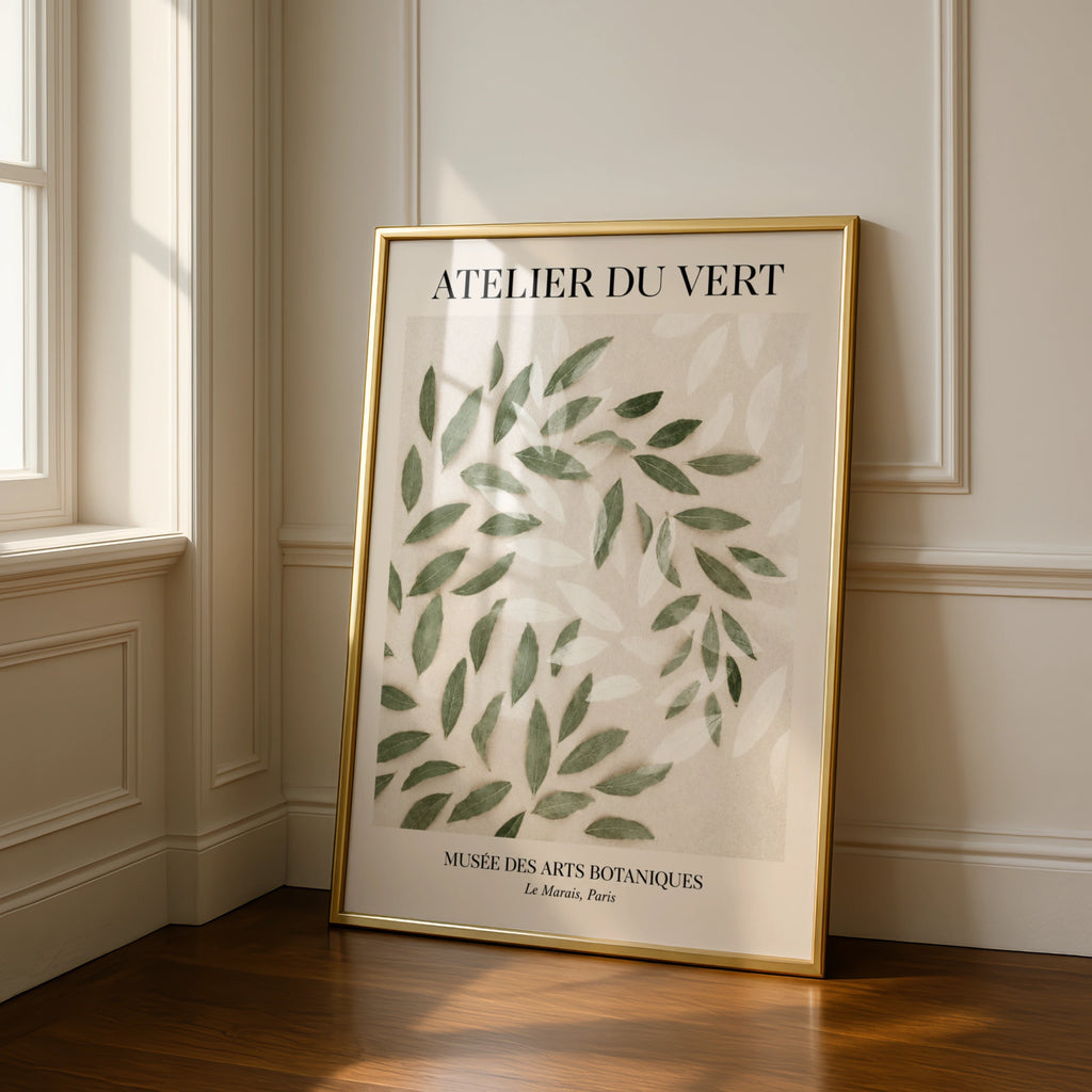 Atelier Du Vert Botanical Leaf Poster, Green Leaves Wall Art, Paris Museum Print