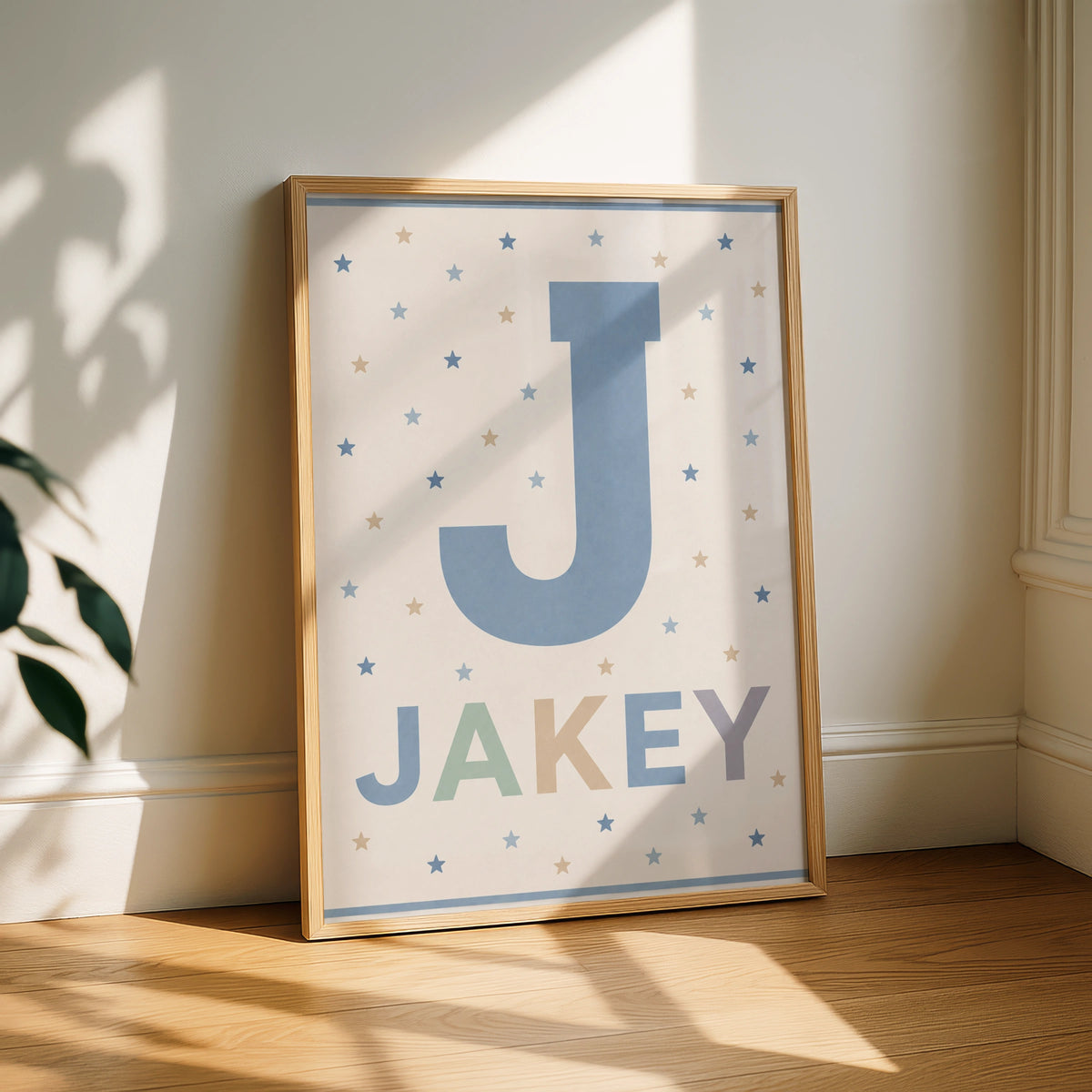 Personalized Name Print, Letter  Boys Nursery Poster, Star Wall Art, Baby Gift