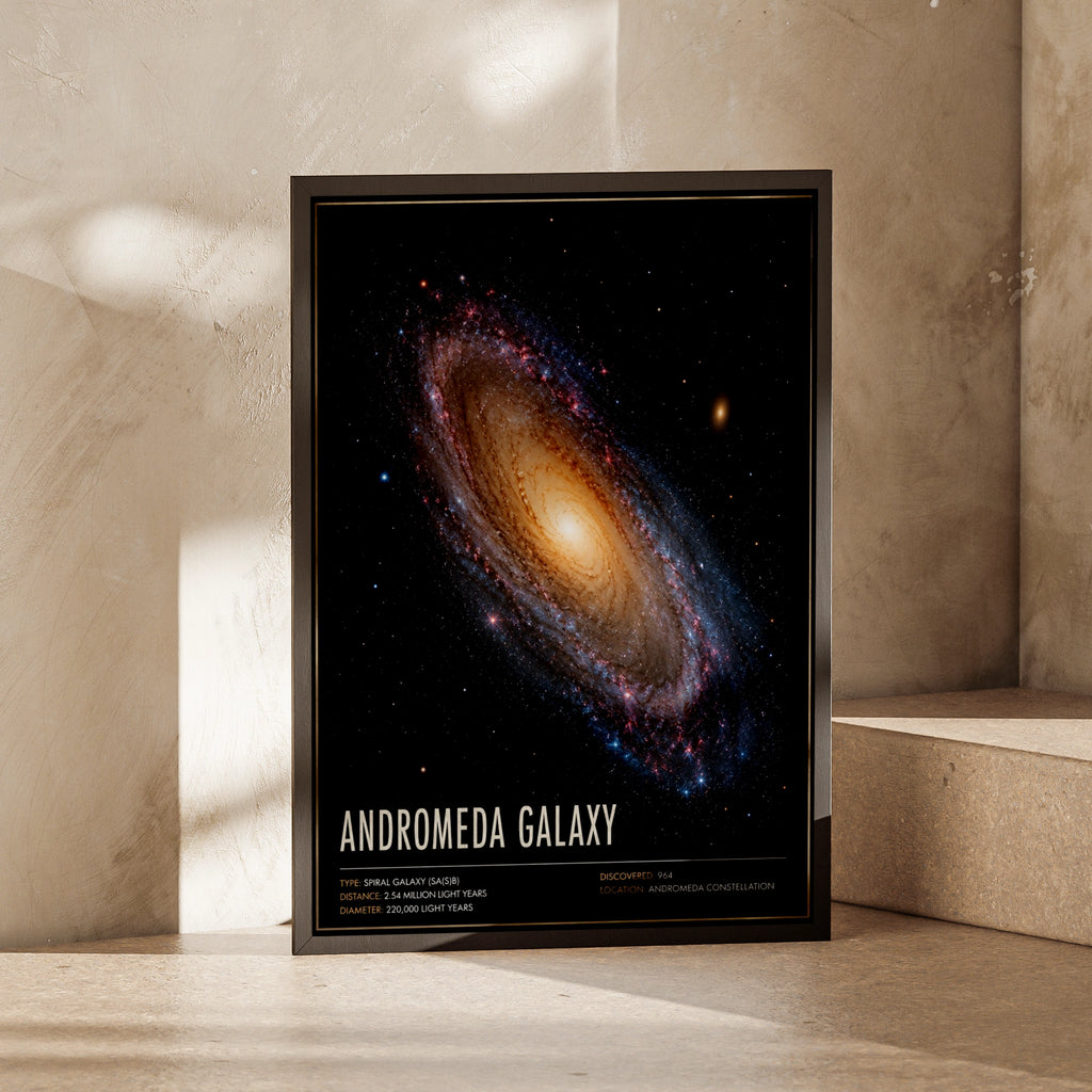 Andromeda Galaxy Poster, Space Wall Art, Spiral Galaxy Print, Astronomy Decor