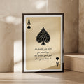 Ace of Spades Motivational Quote Poster, Vintage Playing Card Wall Art Print