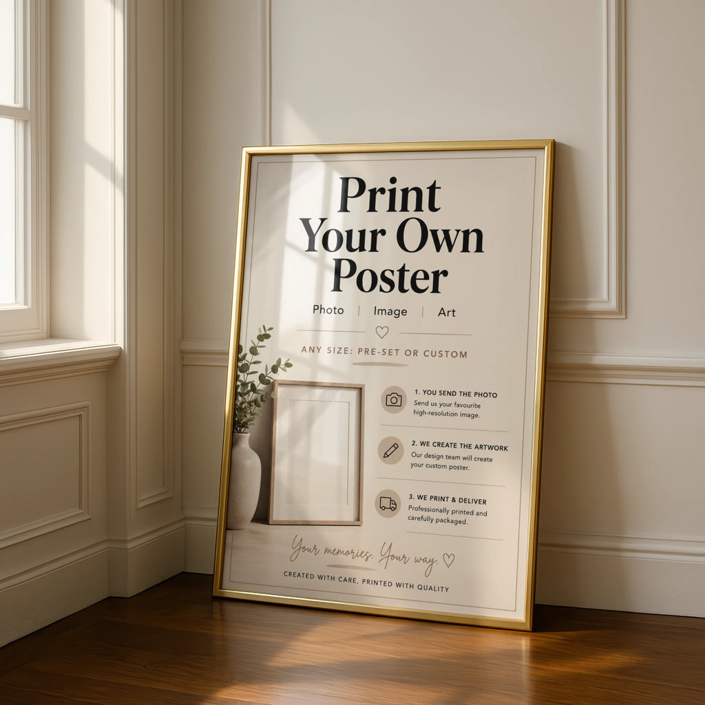 Custom Photo Poster, Print Your Own Image, Personalised Wall Art Any Size