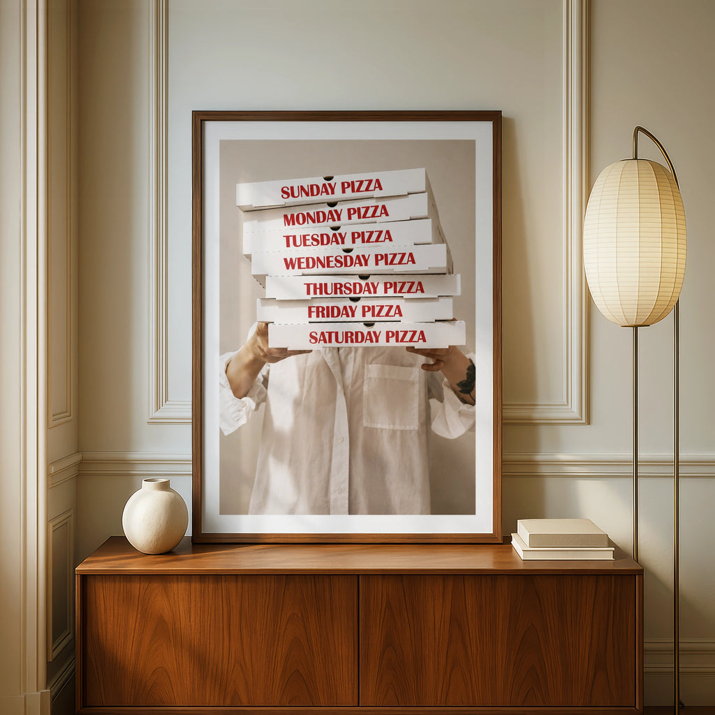 Pizza Every Day Poster, Funny Food Wall Art, Kitchen Print, Pizza Lover Gift