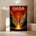 NASA Apollo Program Retro Rocket Launch Poster, Vintage Space Wall Art, 1969 Gift