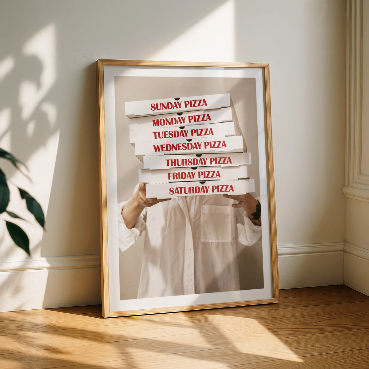 Pizza Every Day Poster, Funny Food Wall Art, Kitchen Print, Pizza Lover Gift
