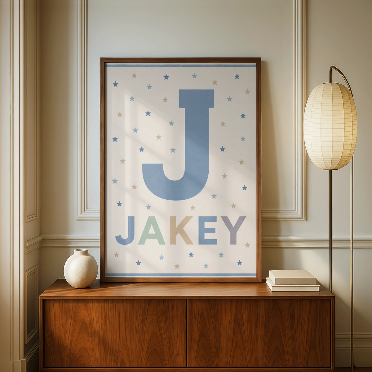 Personalized Name Print, Letter  Boys Nursery Poster, Star Wall Art, Baby Gift