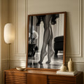 Elegant Legs Black and White Boudoir Art Print, Feminine Figure Poster, Glamour Wall Art