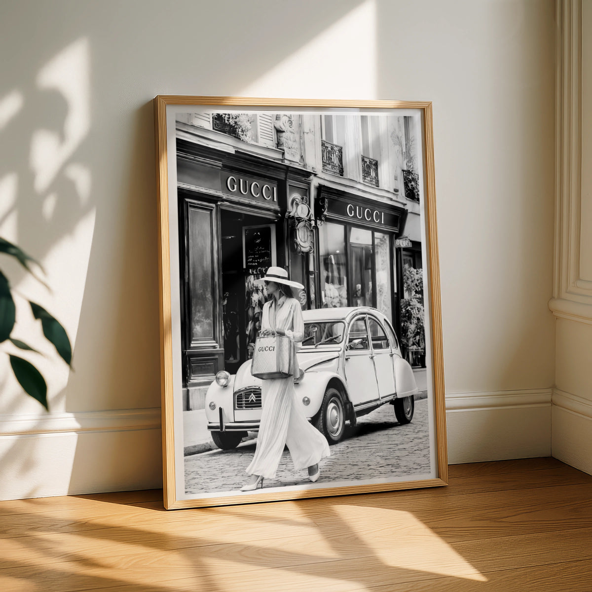 Paris Fashion Poster, Luxury Shopping Wall Art, Black White Chic Street Print