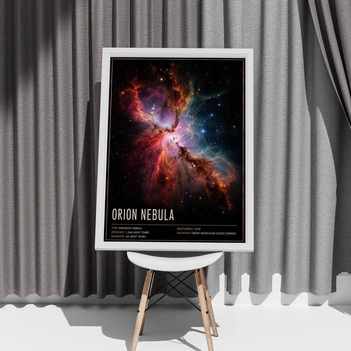 Orion Nebula Poster, Space Wall Art, Galaxy Print, Astronomy Gift, Colourful Cosmic Decor