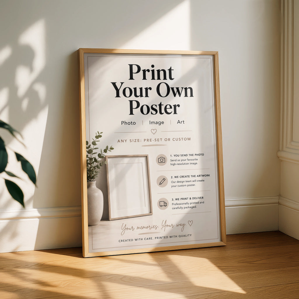 Custom Photo Poster, Print Your Own Image, Personalised Wall Art Any Size