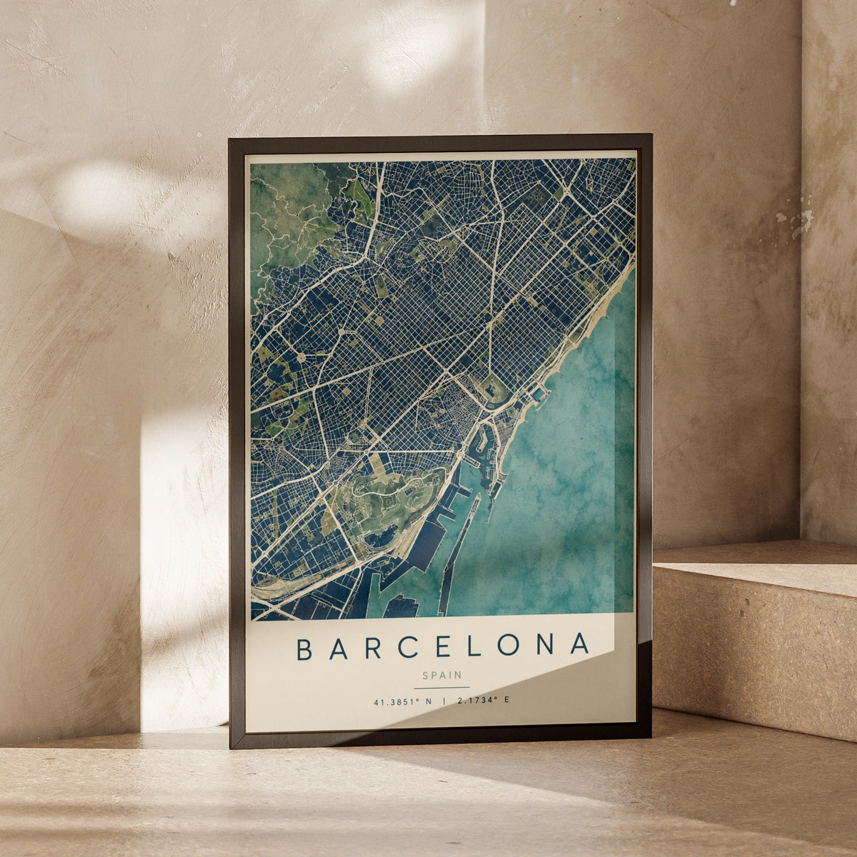 Barcelona Map Poster, Spain City Map Print, Watercolour Street Map, Travel Wall Art