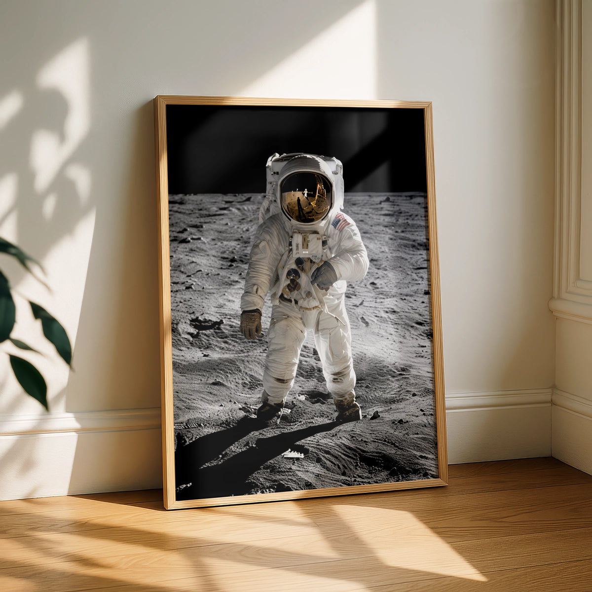 Astronaut Moon Landing Poster, Space Explorer Wall Art, NASA Lunar Print